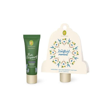 PRIMAVERA Geschenkanhänger Wohlfühlmoment - Geschenkanhänger mit Pure Entspannung Handcreme mit Lavendel bio, Vanille Extrakt bio - vegan im Sale